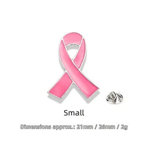 Broche Ruban De Sensibilisation Émail Alliage Prévention Cancer Du Sein Insigne De Charité Épingle Pour Vêtements Sacs Chapeaux