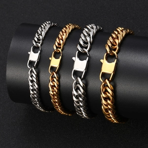 Cuban Link Bracelet Stainless Steel Curb Chain Polished Hip Hop Streetwear Jewelry Unisex