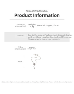 Spécifications du collier cœur en cuivre avec détails en zircon et poids du produit 4,3g