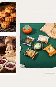 Food-grade self-sealing packaging bags with Warm Moments prints for mooncakes and pastries
