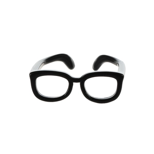 Anillo minimalista de gafas negras con líneas gruesas y diseño de banda abierta ajustable