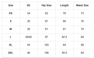 Detailed maternity size chart for rib knit top and pencil skirt set in various sizes