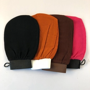 Rayon Exfoliating Bath Glove Moroccan Style Body Scrub Mitt For Skin Cleaning And Dead Skin Removal Hanging Loop