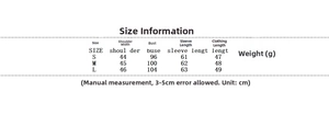 Detailed size chart with shoulder and bust measurements for slim fit leather jacket