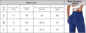 Tabella taglie leggings senza cuciture con tasca posteriore per smartphone inclusa