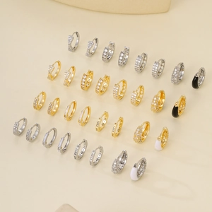 Elegant Metal Rhinestone Earring Hoop Buckle For DIY Jewelry Making Accessories Handcrafted Versatile Electroplated Finding
