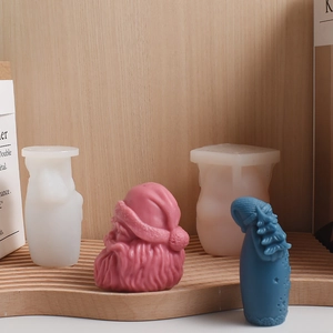 3D Santa Claus silicone mold for DIY Christmas scented candles and plaster crafts