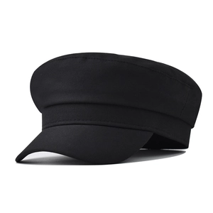 Vintage Solid Color Cotton Blend Beret For Women British Style Navy Cap Newsboy Hat Retro Artist Flat Top Cabbie Hat Winter Warm Headwear