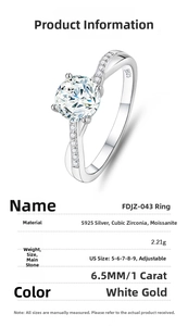 Close-up of S925 silver moissanite ring with six-prong setting and twisted band design