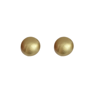 Minimalist matte gold geometric ball stud earrings with brushed metallic finish