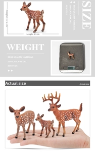 Detailed dimensions and weight of a small spotted fawn deer figurine for kids