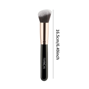 Angled foundation brush with soft dual-tone bristles and 16.5cm black handle