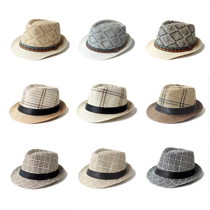 British Style Paper Straw Fedora Hat For Men Women Breathable Jazz Hat Summer Sunshade Beach Travel Woven Ribbon Straw Hat