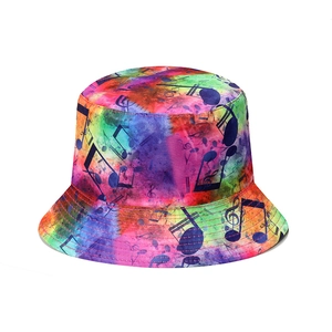 Chapeau bob coloré avec notes de musique, réversible pour protection solaire d'été unisexe