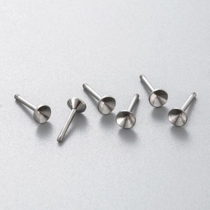 Stainless Steel Screw Earring Post Finding DIY Cartilage Piercing Jewelry Making Stud Base Component Polished Metal