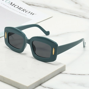 Retro Large Square Sunglasses PC Frame AC Lens Vintage Thick Frame UV400 Protection Fashion Unisex Eyewear