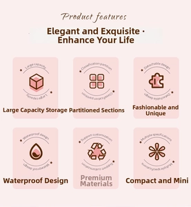Features of pink jewelry box: large capacity, waterproof PU leather, and detachable design