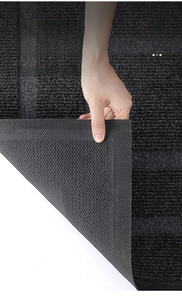 Detail of durable rubber backing with non-slip texture for heavy duty entrance mat