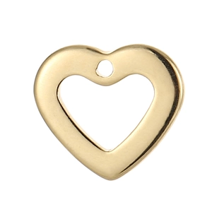 Minimalist golden hollow heart pendant in stainless steel for DIY jewelry making