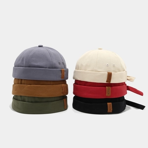 Retro Docker Hat Brimless Cap Cotton Canvas Adjustable Miki Hat Streetwear Sailor Style Vintage Beanie For Men Women