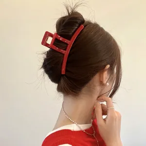 Large Hair Claw Clips Matte Plastic Geometric Strong Grip For Updo Thick Hair French Style Accessories For Women