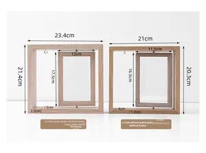 Detailed size specifications for 6 and 7 inch rotating wooden pet memorial photo frames