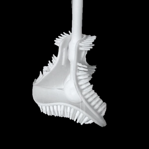 Silicone bottle brush with triangular head and long handle for household cleaning