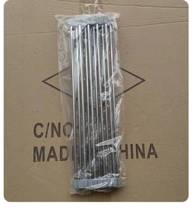 Foldable stainless steel sink drying rack shown in protective packaging