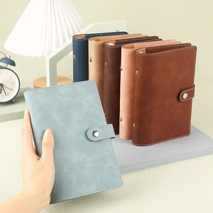 A6 PU Leather Budget Binder Loose Leaf Notebook Financial Organizer With Cash Envelopes Sheets Stickers