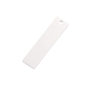 Mirror polished stainless steel rectangular pendant tag with single hole for DIY engraving