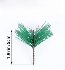 Detailed view of 5cm artificial pine needle branch for Christmas decoration
