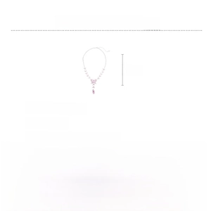 Detailed size specifications for pink zircon waterdrop pendant necklace with measurements