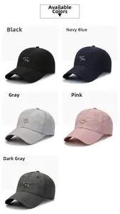 Detail of quick-dry baseball caps with rhinestone letter C and breathable mesh fabric