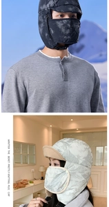 Winter thermal cap set with integrated earmuffs and windproof mask for outdoor use