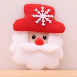 Handmade felt Santa Claus brooch with glowing light for Christmas gifts and DIY decor