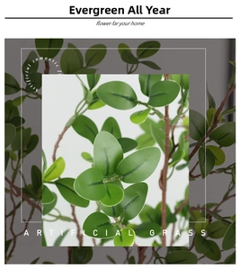 Detailed close-up of realistic faux Milan leaves with green foliage and natural stems
