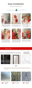 Installation guide for PVC static cling window film with Chinese New Year motifs