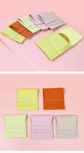 Detail of microfiber jewelry envelope pouches in multiple pastel colors for accessories