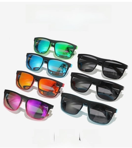 Detailed collection of polarized sports sunglasses in various vibrant lens colors