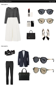 Fashion guide with narrow frame sunglasses for men and women in modern chic outfit styles