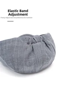 Détail de la bande élastique réglable à l'arrière de la casquette plate grise en coton