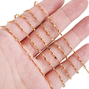18K gold plated stainless steel twisted Cuban chain for DIY jewelry making