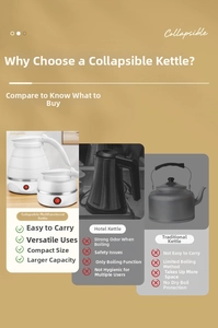 Detailed comparison of portable silicone electric kettle in open and folded states