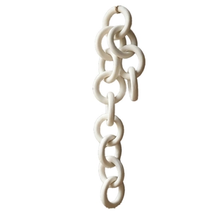 Minimalist white ceramic chain link wall decor for modern home and store displays