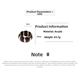 Detailed specs of acrylic beaded bracelet with 4cm width and 65.7g weight info