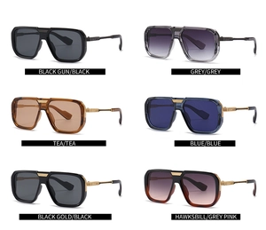 Collage von Retro-Pilotensonnenbrillen in sechs Farben inklusive Tortoise und Gold