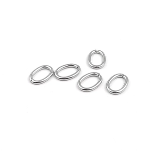 Five pieces of silver oval stainless steel open jump rings for jewelry making