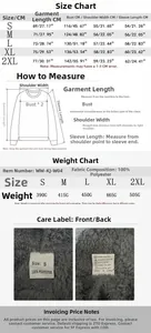 Guide des tailles pour sweat-shirt homme avec mesures détaillées en cm et pouces