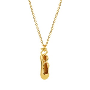 Elegante 18K vergoldete Halskette mit einem minimalistischen Ballettschuh-Anhänger für Damen