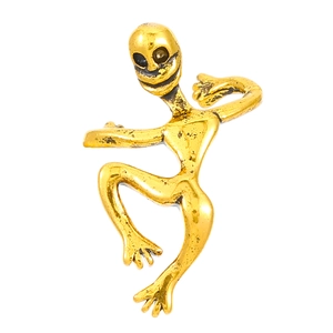 Unique gold skeleton crawler cuff earring with minimalist human shape design